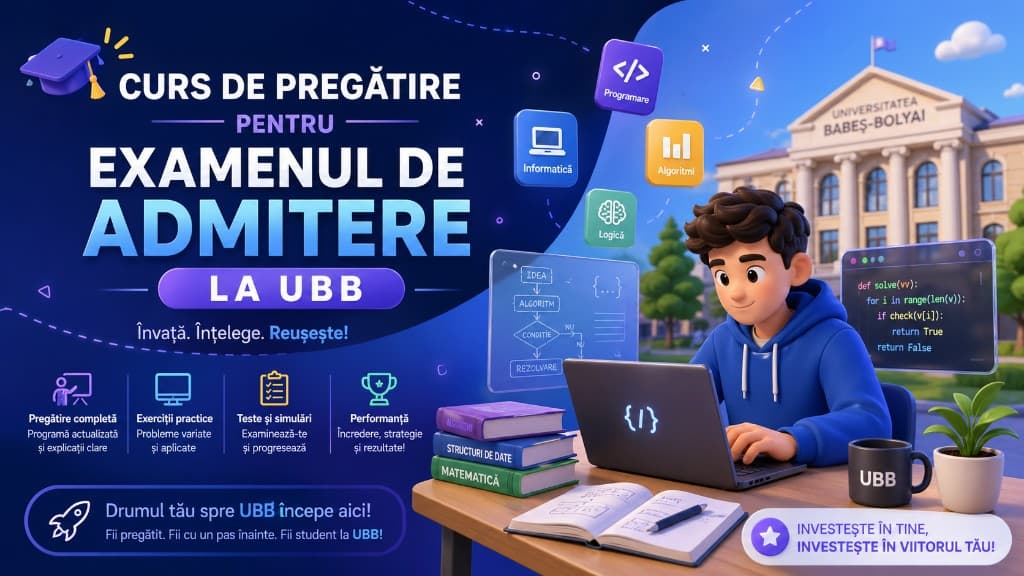 Curs Pregătire Examen Admitere UBB – Informatică (2026)